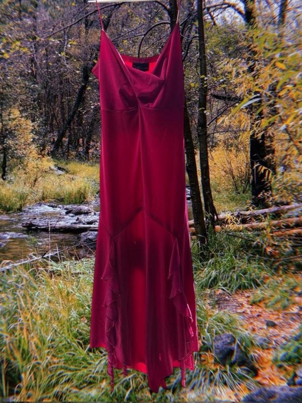 My Michelle Fuchsia Satin Slip Dress